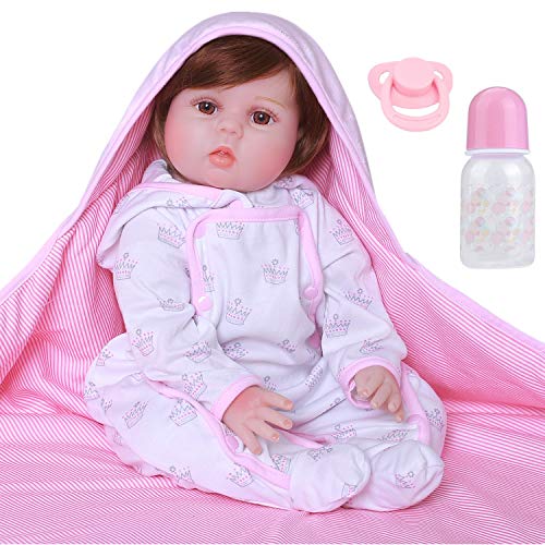 ZIYIUI 24inch 60cm Lebensechte Puppen Reborn Babys Mädchen silikon Junge wie echtes babypuppen Girls Toddler Puppe Augen…