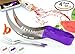 Vellostar Watermelon Slicer Corer Cutter Tongs and Server Set, with ss304 Serving Fork & Orange Peeler, Kitchen-Grade 304 Stainless Steel, Ergonomic Handle, Watermelon Knife, Purple