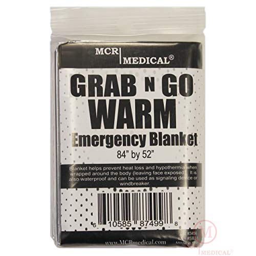 MCR Medical 80-Pack Silver Mylar Emergency Blankets, 84″ x 52″