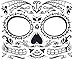 Sugar Skull Temporary Tattoo Day of the Dead Skull Face Design (3 Tattoo Kits)