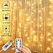 Window Curtain String Lights, 300 LED USB Powered Fairy Lights, 8 Lighting Modes Waterproof Decorative Lights for Wedding, Homes, Garden, Party, Bedroom Outdoor Indoor Wall Decorations (9.8x9.8 Ft)