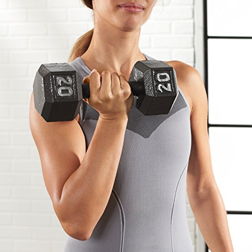 Amazon Basics Cast Iron Hex Dumbbell Weight 11.2 x 4.5 x 3.9 Inches