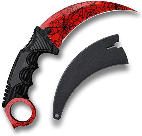 Karambit Crimson Web Tactical Knife | CS GO Fade Knife | Hunting Knife | Fishing Knife | Camping Knife | Personal Defense | Collectible Knife | Pre-Sharpened
