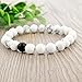 Distance Bracelets for Lovers-2pcs Black Matte Agate & White Howlite 8mm Beads By Long Way