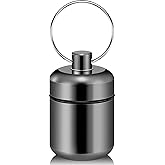 Pill Keychain Holder- Small Pill Box Waterproof Pill Fob Organizer Portable Pill Holder Keychain (Gray)