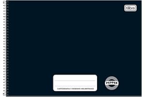 Tilibra Pepper Caderno de Cartografia e Desenho Espiral Capa Dura, Preto