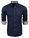 COOFANDY Men's Business Stylish Slim Fit Long Sleeve Casual Dress Shirt,Navy Blue,Small