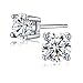 JIAEN 3-10mm Sterling Silver Round Clear Cubic Zirconia Stud Earring (3mm)