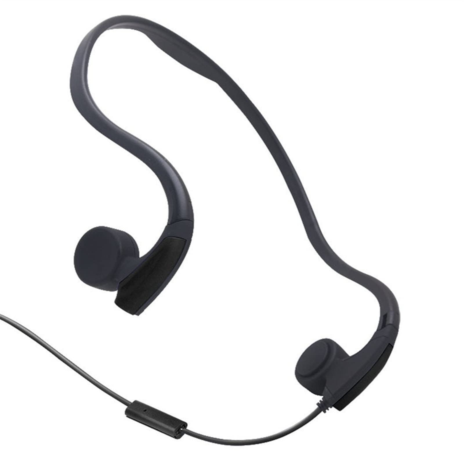 Photo 1 of GZCRDZ Bone Conduction Wired Headphones with Noise Cancelling Mic 3.5mm Connector Sweat Resistant Headphones for Cycling Running and Other Sports (Black)