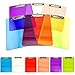 Adorox Set of 6 Standard Size Clipboards Clear Colorful Transparent Mix Assorted Colors (Multicolored 6 Pack)