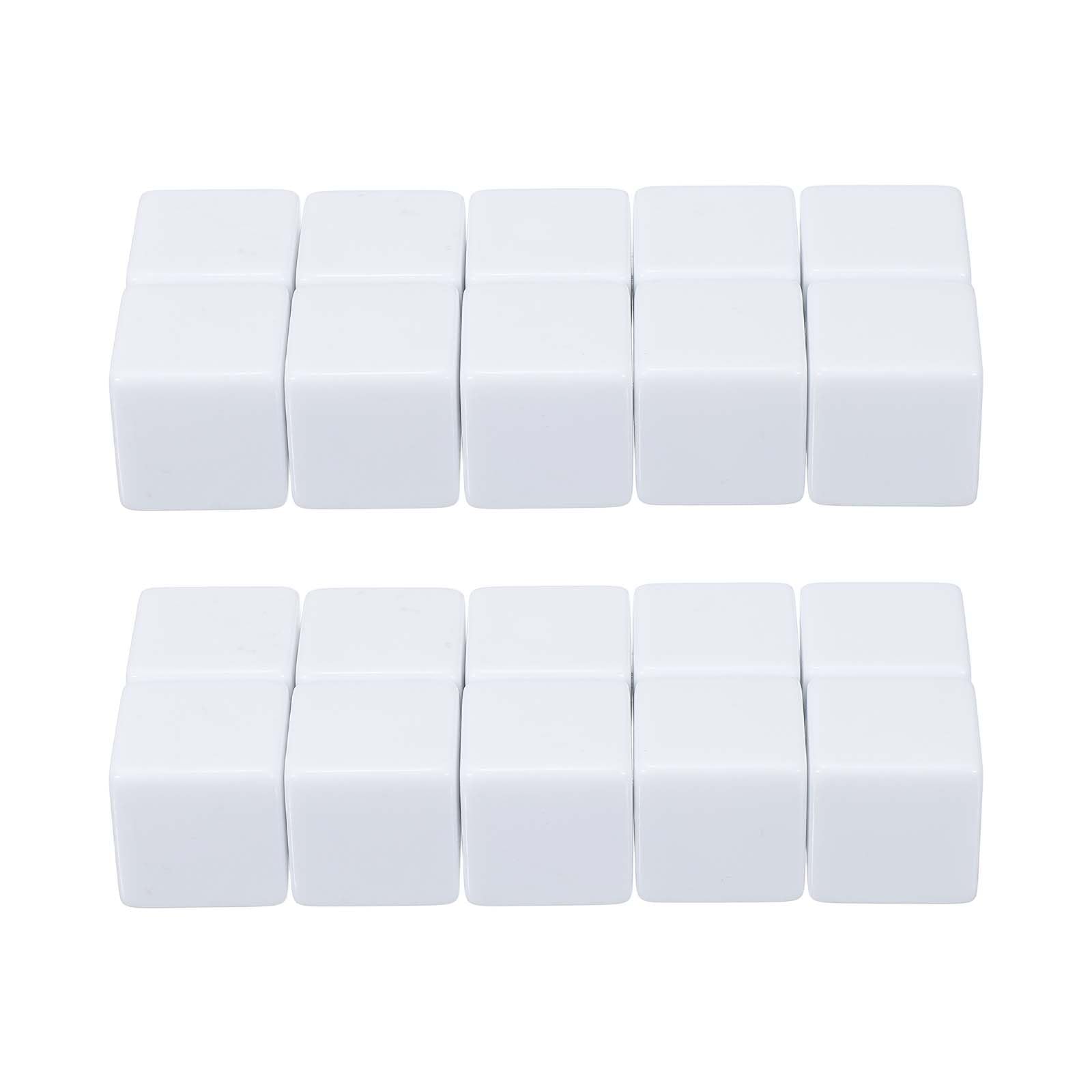 PATIKIL 25 mm Acrylic Dice Blank, 100 Pcs Standard Game Dice Square Corner with Smoothed Surface Six Sided for Board Games Teaching, White โ image 1