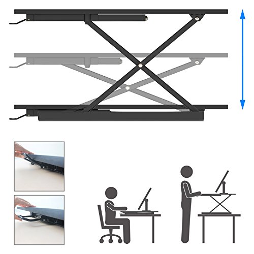 1homefurnit Standing Desk Converter – 32x22 inch Extra Large Height Adjustable Sit Stand up Desk Ergonomic Converter Instantly Convert Any Desk into Standing up Workstation