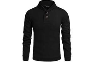 COOFANDY Men's Fashion Shawl Collar Pullover Casual Long Sleeve Knitted Sweater Sweatshirts