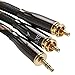 SKW Audiophile Ultra-high Purity Copper Audio Cable 3.5mm Male to 2 RCA Male Audio Auxiliary Stereo Y Splitter Adapter Cable 4.9ft/1.5M