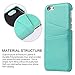 iPhone 6S Leather Card Case - SOWOKO iPhone 6 Ultra Slim Leather Wallet Case Credit Card ID Holder Slot Protection Cover for Apple iPhone 6S/6 4.7 inch (Mint Green)