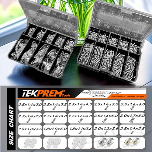 TEKPREM Magnetic Eyeglass Repair Tool Kit, Eye Glasses Repairing Screwdriver Set with Eyeglass Screws,Silicone Nose Pads,Tweezer,Small Screwdriver for Eyeglasses,Sunglasses and Nose Pads Replacement
