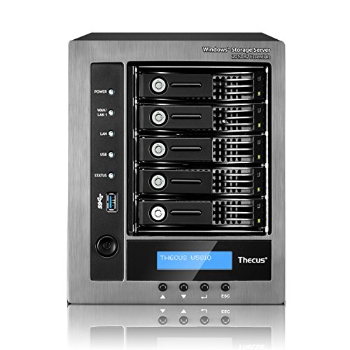 Thecus-W5810-5-Bay-WSS-NAS-with-Intel-Celeron-J1900-Quad-Core-4GB-RAM-Windows-License-Included-MetallicBlack