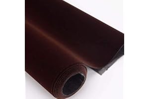 CHENGZHG Self Adhesive Velvet Flocking Liner for Jewelry Drawer Art Crafts DIY Project Coffee Color Velvet Fabric Peel and Stick Drawer Velvet Liner 17.7" x 78.7"