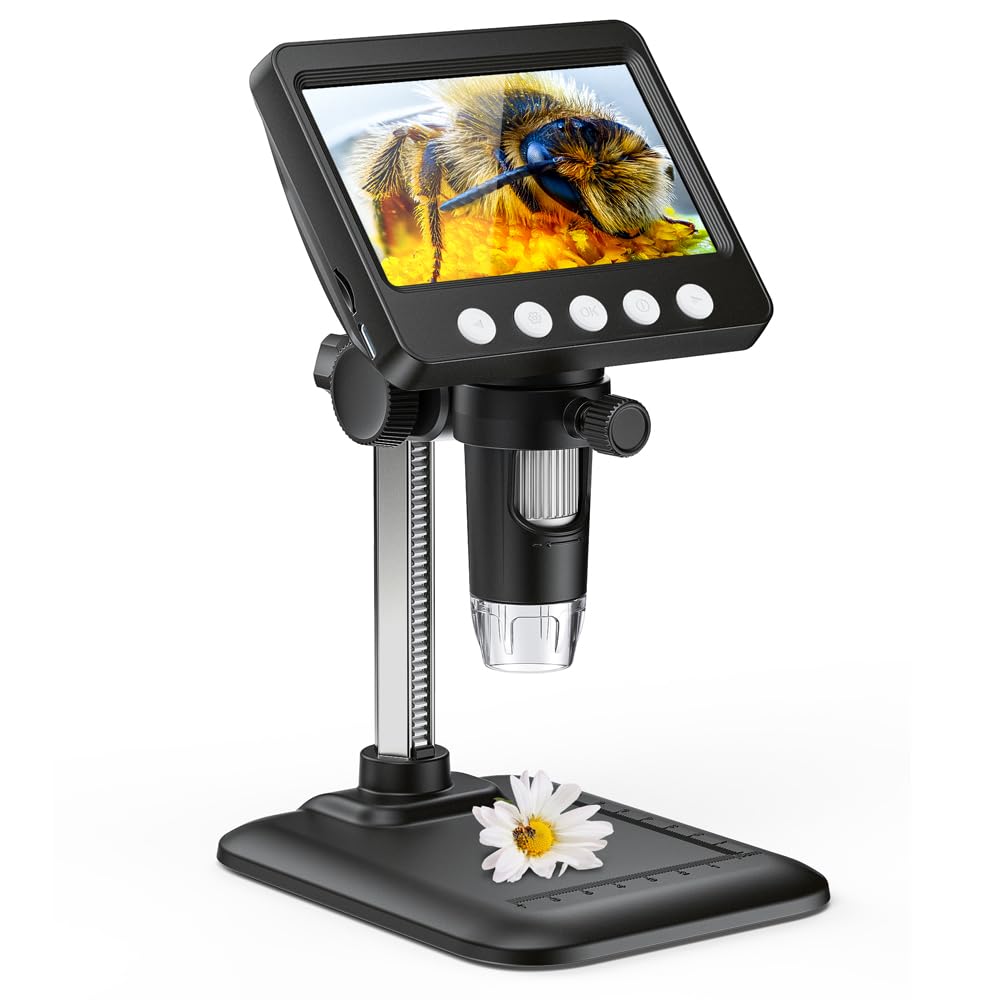 4.3" Digital Microscope for Adults, SKYEAR Coin Microscope1000X Magnification with 8 Ajustable LED Fill Lights, USB Microscope for Windows/MacOS, Coin Collection Supplies (376) Image