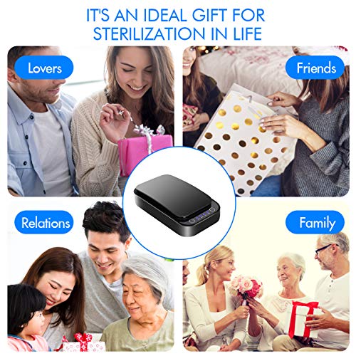 RioRand Double Bond UV Ultraviolet Smartphone Sterilizer Box,Multi-Function Sterilization Sanitizing with Aromatherapy for Cellphone Jewelry Watches Black