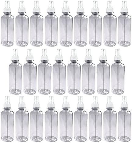 32 pack Clear Empty 8 oz plastic bottles with Atomizing Mist Sprayer Mister with clear cap - BULK Set - FOOD GRADE and BPA-free