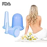 Tescat 4 Pcs anti cellulite cup Silicone Massage Cupping Therapy Set for Cellulite Body - anti cellulite vacuum cup for Face neck back body cellulite treatment pain and stress reduction