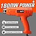 REXBETI 1800W Dual Temperature Heat Gun, 140℉-1210℉(60℃-654℃) High Power Hot Air Gun, Ergonomic Body Design, 2 Nozzle Attachments, Fast Heating In Seconds, No Smoke Issue