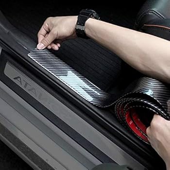Door Entry Guards Scratch Cover Protector Paint Threshold Guard,carbon fiber rubber car bumper Door Guard /Rear Bumper Guard Scratch scratch protection strip 100% waterproof(width5CM long2.5M)