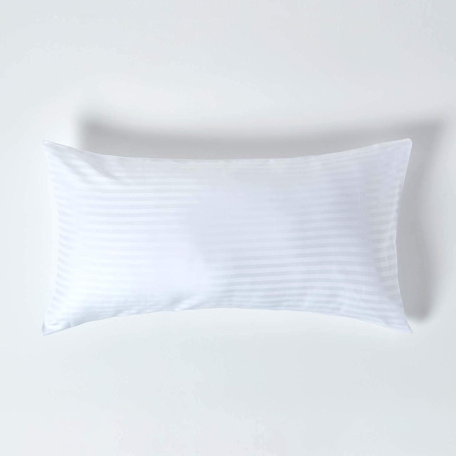 HOMESCAPES 100 Egyptian Cotton King Size Housewife Pillowcase White 330 Thread Count Satin