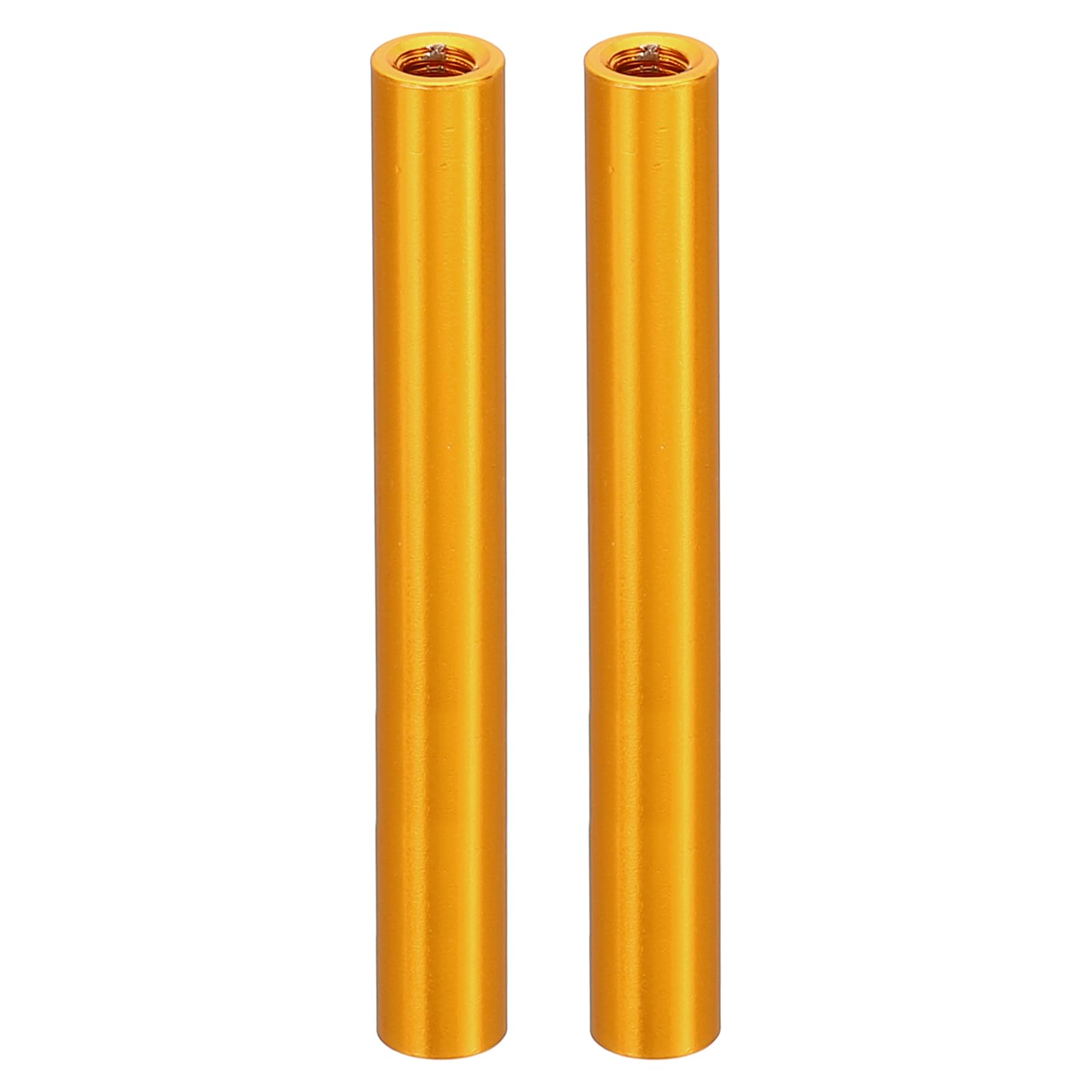 PATIKIL 2pcs M3 Metal Threaded Standoff Spacer Nuts, Round Aluminum Spacers Female Coupling Screws, 1/8" ID x 3/16" OD, Gold 3x5x40mm