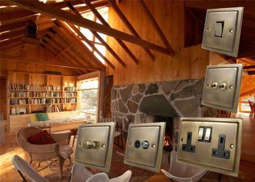 Light Switch 2 Gang 2 Way 10 Amp - Victorian - Antique Brass - Image 3