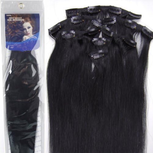Straight Remy Human Hair Extensions 24 Colors for Your Choose in 15inch,18inch,20inch,22inch,Beauty Salon Women's Accessories (15inch 70g, 01-Jet Black)