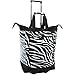 Pacific Coast Signature Large Rolling Shopper Tote Bag, Zebra