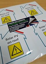 Customark Solar PV on Roof Warning Labels 100mm x 100mm Self Adhesive Pack of 12 view 5