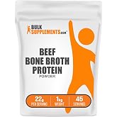 BulkSupplements.com Beef Bone Broth Protein Powder - Bovine Bone Broth Protein, Lactose Free Protein Powder - Dairy Free &amp; Gluten Free, 22g per Serving, 1kg (2.2 lbs) (Pack of 1)