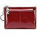 Women's Triple Zipper Leather Coin Purse Change wallet Coin Pouch RFID Card Holder with Key Ring