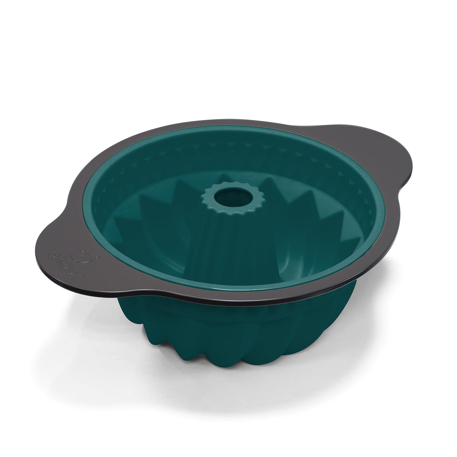 EKAU Smart Flex Patterned Ring Cake Pan, Deep Blue