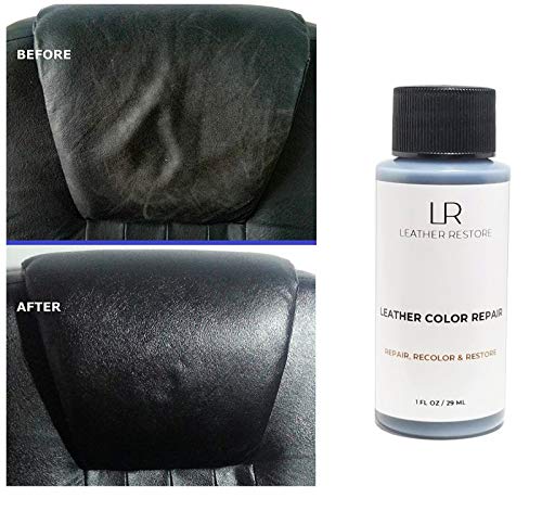 Leather Restore Leather Color Repair, Black 1 OZ - Repair, Recolor and Restore Couch, Furniture, Auto Interior, Car Seats, Vinyl and Shoes