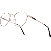 RB.Pilot Round Reading Glasses for Women Men Vintage Retro Blue Light Blocking Computer Readers
