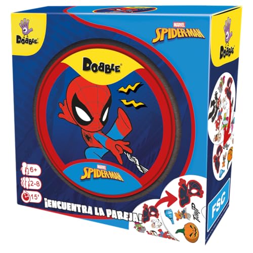 Asmodee Dobble Spiderman, Observation and Speed Card Game for Kids and Adults, Board Game, 15 Minute Game, Ages 6+, 2-8 Players