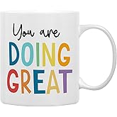 QASHWEY Inspirational Quotes You are Doing Great Coffee Mugs Mug,Encouragement Gifts for Coworkers Women Girls Best Friends College Students,Encouraging Double Side Printed Ceramic Mug Cup 11 Ounce