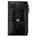 DEEZOMO RFID Blocking Top Grain Leather Credit Card Wallet Bifold with Snap