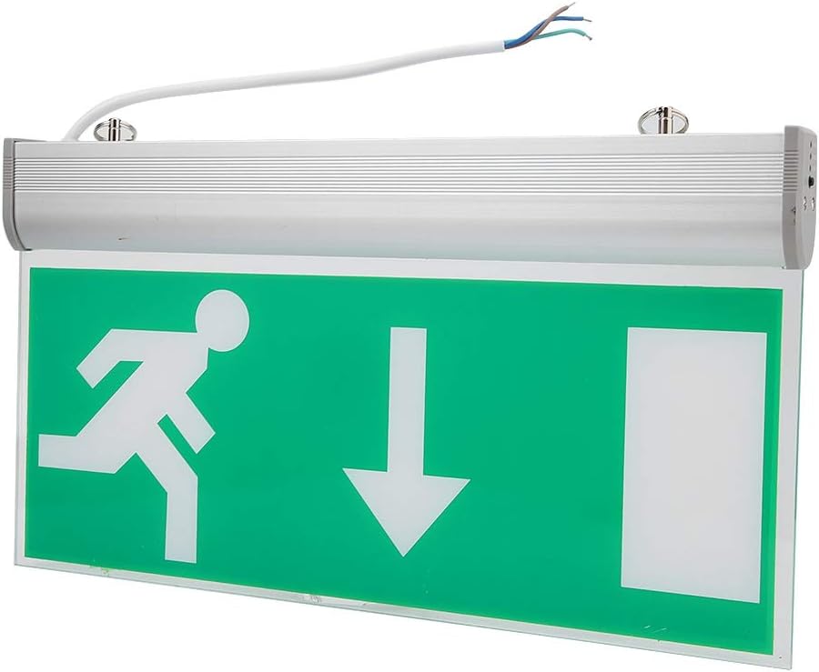 Panneau Sortie De Secours LED Double Face 110-220V - Vert - Pour Entrepôts Et Commerces
