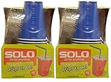 Solo 9 Oz Plastic Cup, Lid, & Straw Combo Pack, 30 Cups, Blue (2x 15cup Packs)
