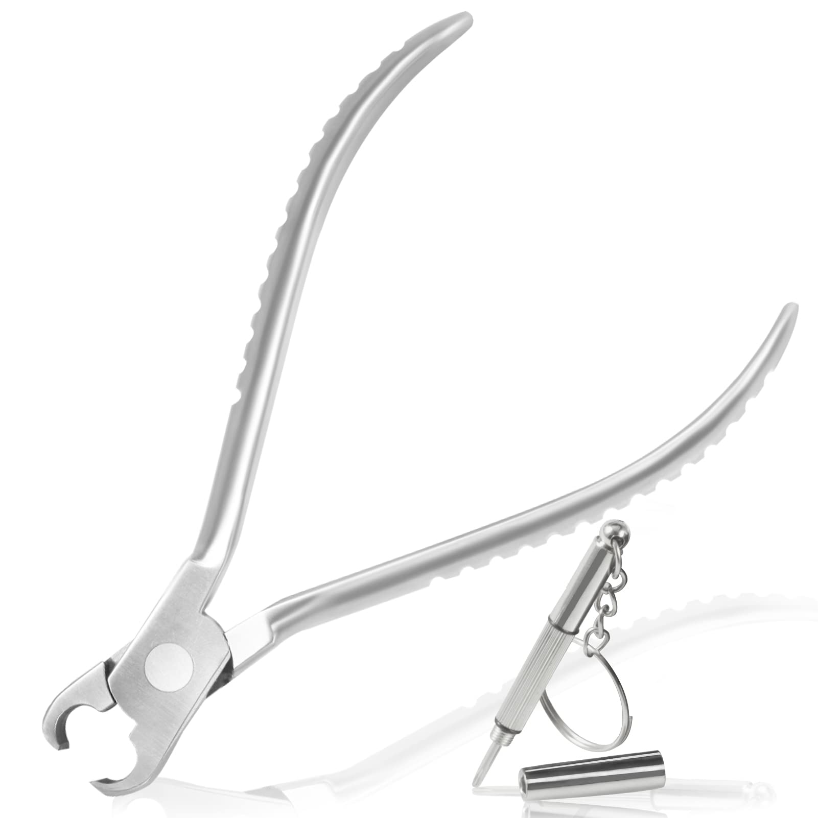 LEONTOOL Eyeglass Cutting Pliers 5 Inch Eyeglasses Repairing Plier for Cutting Long Screws Plastic Rubber Plugs Eye Glasses Repair Cutter Plier with Professional Eyeglass Repair Screwdriver