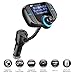 Bluetooth FM Transmitter for Car, Bullker Bluetooth Transmitter Radio with 1.7 Inch Display, QC3.0 and Smart 2.4A Dual USB Ports, AUX Input/ Output, TF Card Mp3 Player, Hands-free Calling