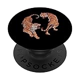 Tigers Roaring Yin Yang PopSockets Swappable PopGrip