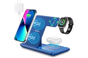 Wireless Charging Station, Charging Station for Multiple Devices, Fast Wireless Charger for iPhone15 14 13 12 11 Pro Max/XS/X