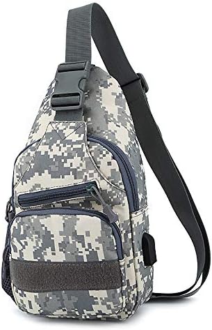 Fjiujin,USB charging diagonal riding tactical chest bag Outdoor camouflage tactical diagonal shoulder bag