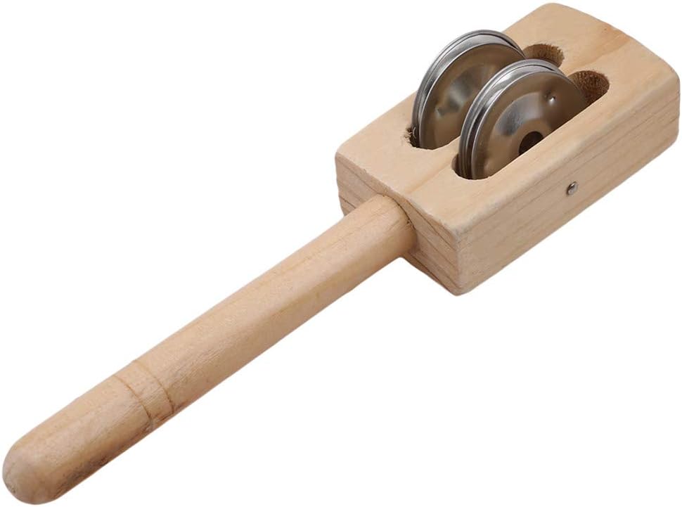 SONGLIN Metal Cymbals with Wooden Handles Musical Instruments Educational Preschool Toys with 2 Bell